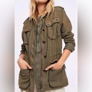 Free People army green jacket